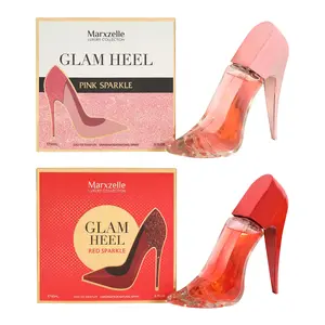 Bundle of Glam Heel Pink Sparkle and Glam Heel Red Sparkle Perfume for Women 90ml Eau de Parfum Marxzelle Designer Perfumes