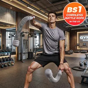 Portable Cordless Battle Ropes | Home Gym Equipment | For Home/Gym/Travel heavy resistance