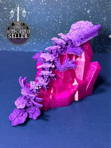 3D Printed Baby Orchid Dragon in Purple Ombre Filament