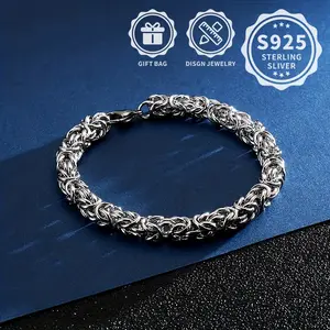 S925 Silver Italian Vintage Weave Keel Bracelet, Unisex, Suitable for Daily Parties and Parties, Best Gifts for Festivals, Hypoallergenic Jewelry