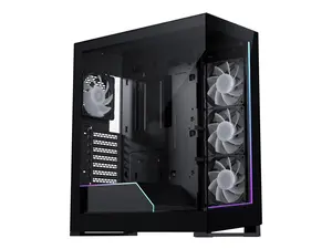 Phanteks NV5S, Showcase Mid-Tower ATX Chassis, High Airflow Performance, Integrated D/A-RGB Lighting, Seamless Tempered Glass Design, 7 Fan Positions, Black