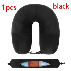 Travel Neck Pillow, U-Shaped Adjustable Portable Soft Plush Fabric, Polyester Material, Ideal for Short Trips, Business Travel, Plane, Car, Camping, Travel Neck Cushion