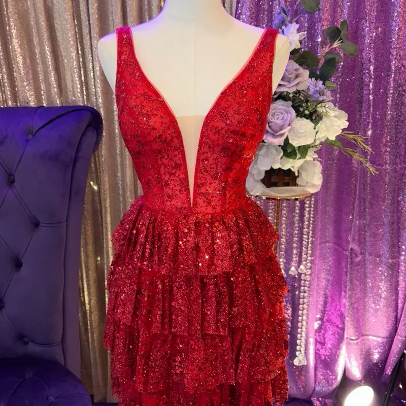 Jovani Red 00 Homecoming Dress for Teens (Formal, Prom-Ready Evening Gown)