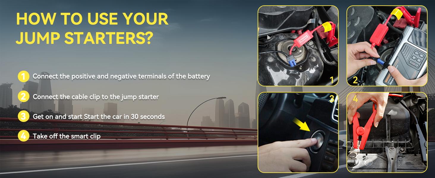 Jump Starter with Air Compressor, 5000A 150PSI Car Battery Jump Starter (8.5 Gas/7.0L Diesel), 12V Jump Box Car Battery Jumper Starter Portable with Jumper Cables, LCD Display, Lights Vehicle