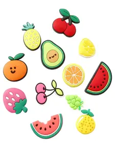 12-Piece Fruit Cherry Shoe Charms Set, Food-Shaped Shoe Accessories for Women & Girls, Perfect for Sandals & Slippers