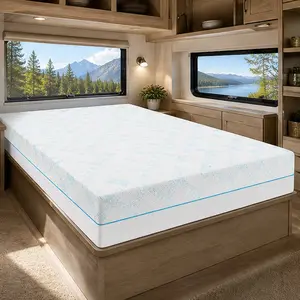 ARCH 10-Inch Short Queen RV Latex Memory Foam Mattress - Gel Infused Contour Cooling, Breathe, Comfortable Fit, Moisture Control, CertiPUR-US & Oeko-Tex Standard 100, Fiberglass-Free, Medium Firm Support for Camper Trailer Motorhome, 45.00 lb, Breathe Mat