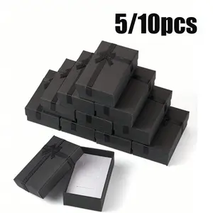 5/10pcs Elegant Jewelry Gift Box Set, Perfect for Rings, Necklaces, Bracelets, Earrings, Ideal for Holidays, Special Occasions, Unique Paperboard Design
