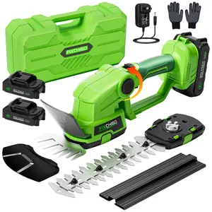 21V Cordless Hedge Trimmer (Shrub Cutter), 2-in-1 Handheld Electric Garden Tool with Rechargeable Battery & Charger for Lawn Maintenance #Summervibes-2026