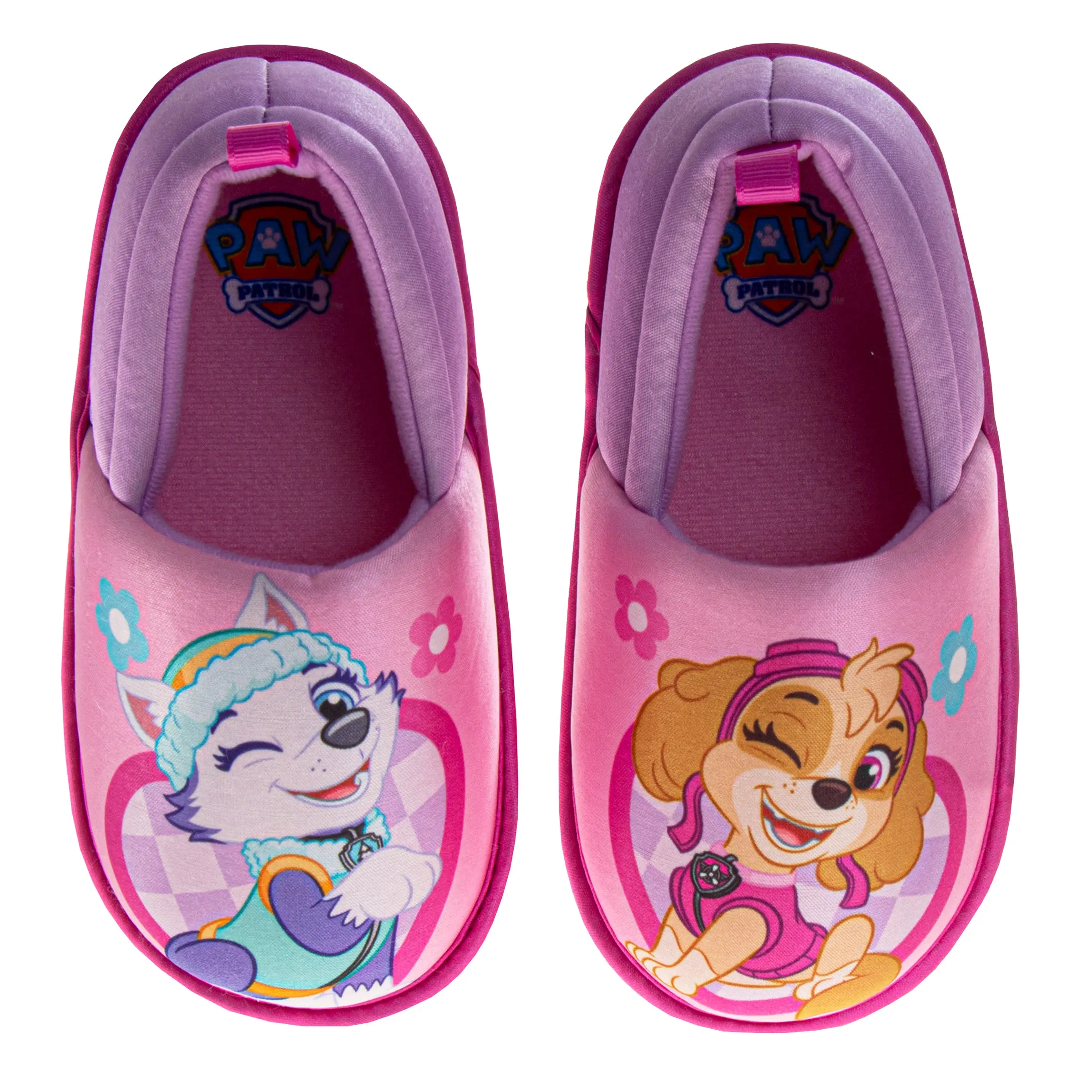 Nickelodeon PAW Patrol Slippers for Toddler Girls, Cute Soft Plush Skye & Everest Cartoon Indoor House Shoes, Warm & Comfy with Non-Slip Sole, Cute Soft Slippers, Lightweight, Size 11-12, Toddler Girl Stuff, Synthetic, 6 - 7 Years