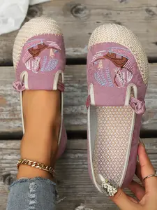 Women's Soft Sole Height Increasing Casual Shoes, Elegant Versatile New Chinese Style Vintage Cloth Shoes, Comfortable Daily Wear