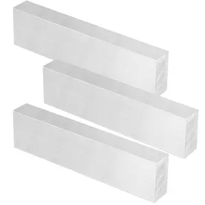 MOUYAT 3 PCS 1 x 2 Inch Aluminum Bar, 8 Inch Long +0/-.05 Inch Aluminum 6061 Flat Bar Block Solid Mill Stock, General Purpose Aluminum Tooling Flat Bar Stock for Milling Lathe Work, 25 x 50 x 200MM