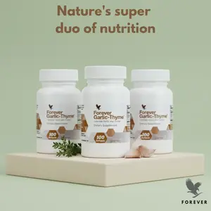 Multi Pack Forever Garlic-Thyme 100 Softgels.Natural dietary supplement that combines powerful benefits of garlic & thyme. This unique formula helps support the immune system, promote cardiovascular health, & help protect the body against everyday threats
