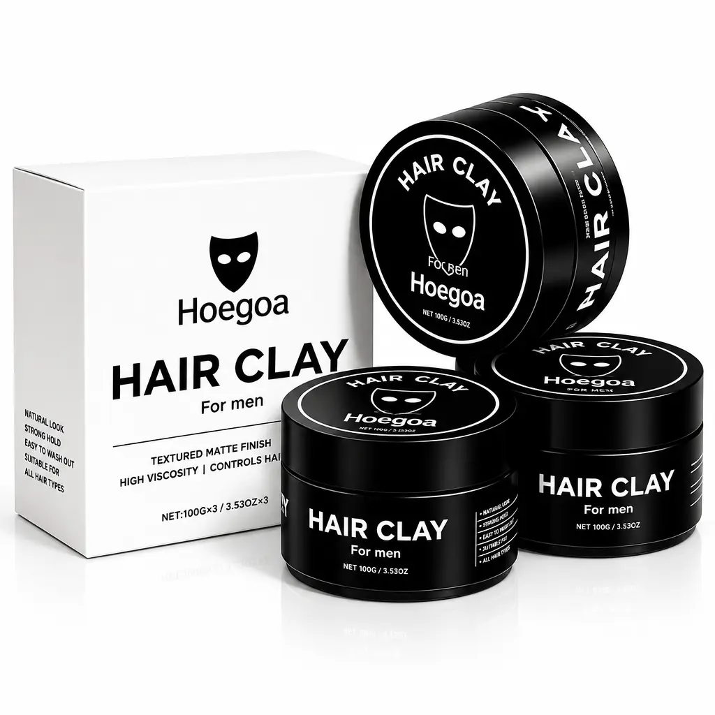【BUY 2 GET 1 FREE】Hoegoa Men's Hair Setting Paste Natural Fluffy Smooth Shiny Long-Lasting Matte Texture Gel for Haircare 100g/3.53oz based pomade Texturizing Volumizing Product Haircare