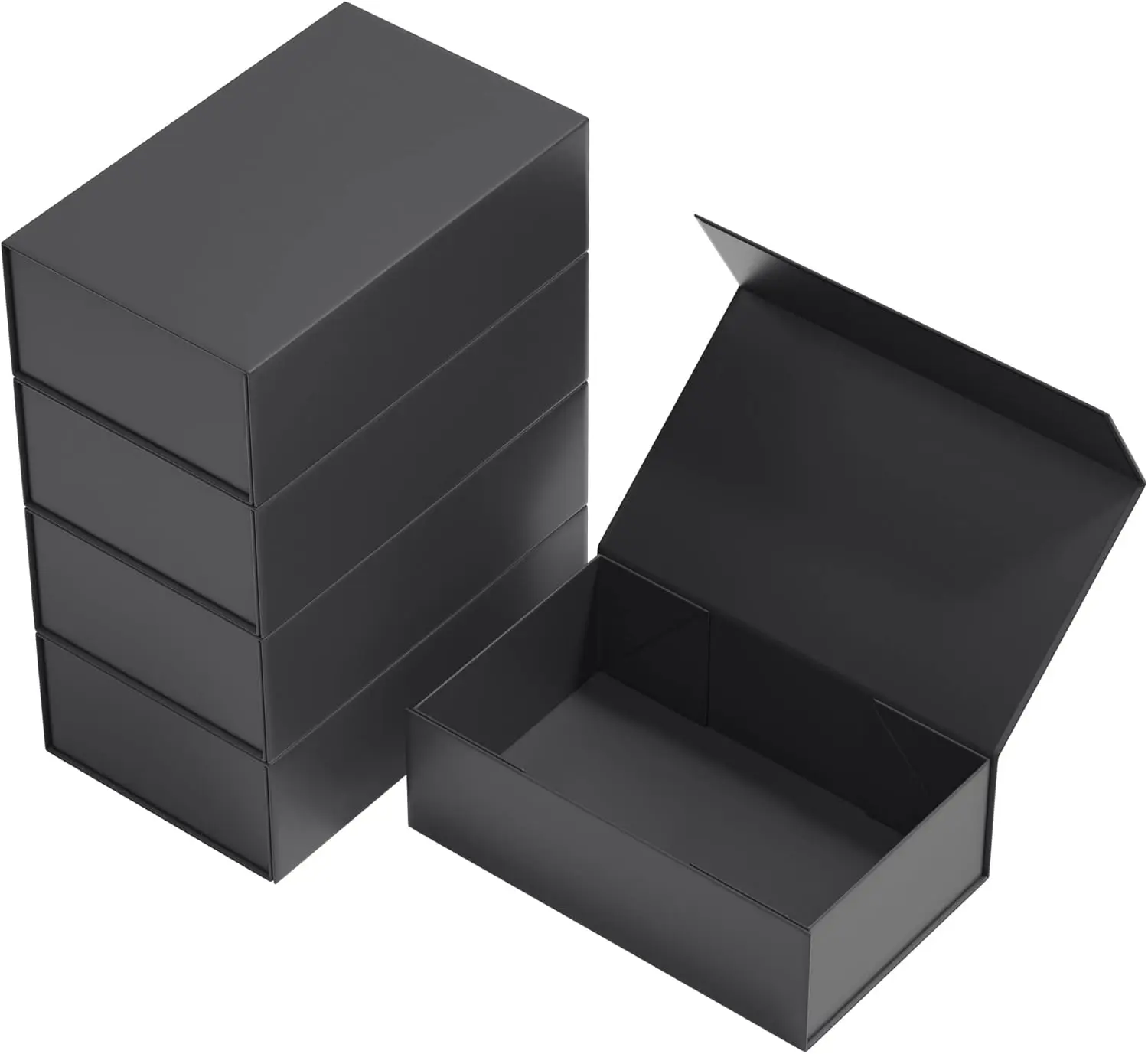 Boxes Black with  Closure Lid 10" X 6" X 3"  Boxes for Presents,Luxury for  Packaging, Bridesmaid Gifts Box,Birthday  Box,Christmas  Box(5PCS)