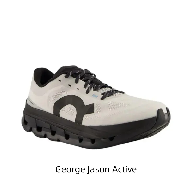 Unisex White Black Contrast Sneakers Large Graphic Breathable Mesh Hollow Cutout Thick Sole Daily Jogging Walking Shoes