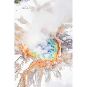 Grand Prismatic Spring Winter Vista Vertical, Yellowstone National Park