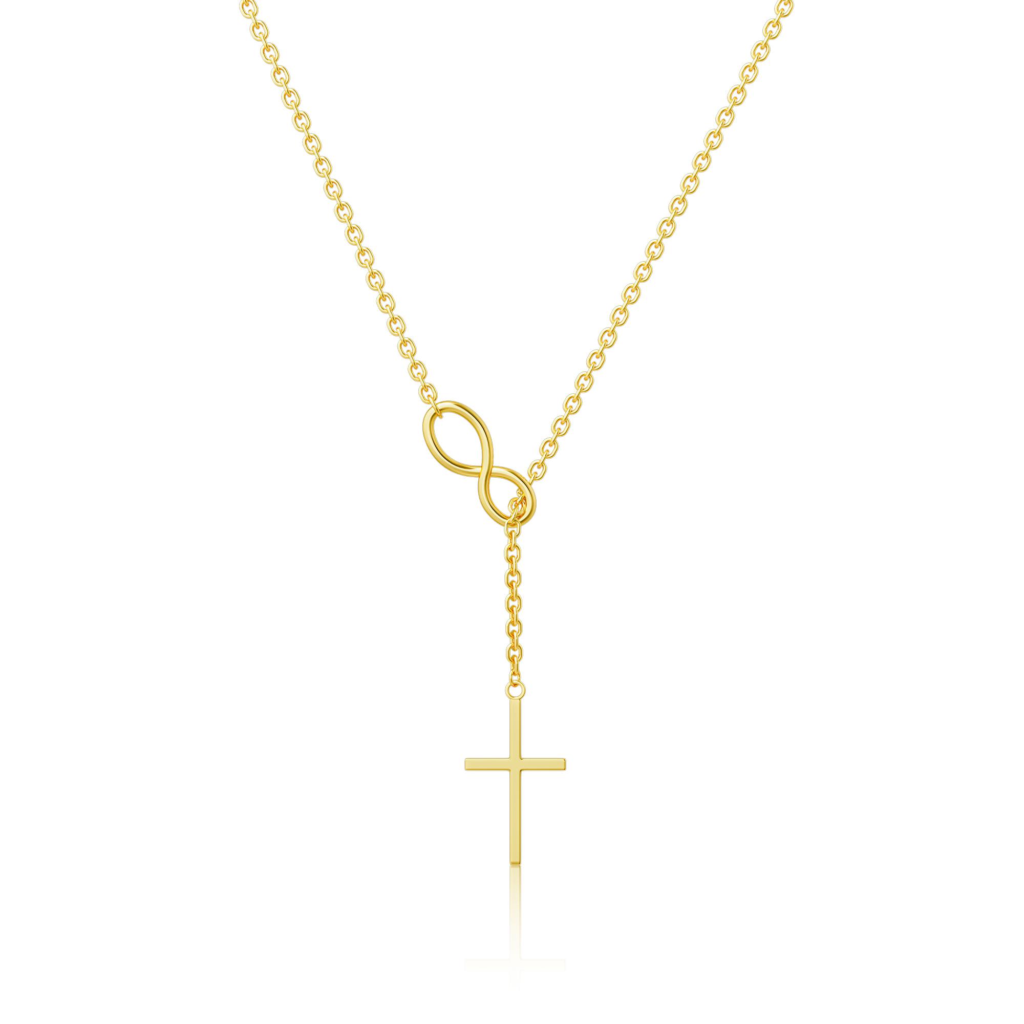 Tewiky 14K Gold Plated Cross Necklace for Women: Dainty 14K Gold/Silver/Rose Gold Cross Rotated Crown Necklace Trendy Small Cubic Zirconia Pendant Cross Choker Necklace for Women For Easter