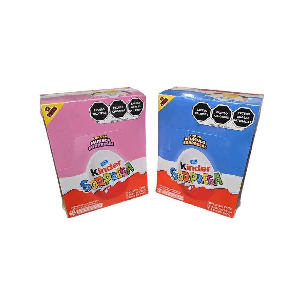 Kinder Sorpresa Chocolate Eggs with Surprise Toy – 12 Count