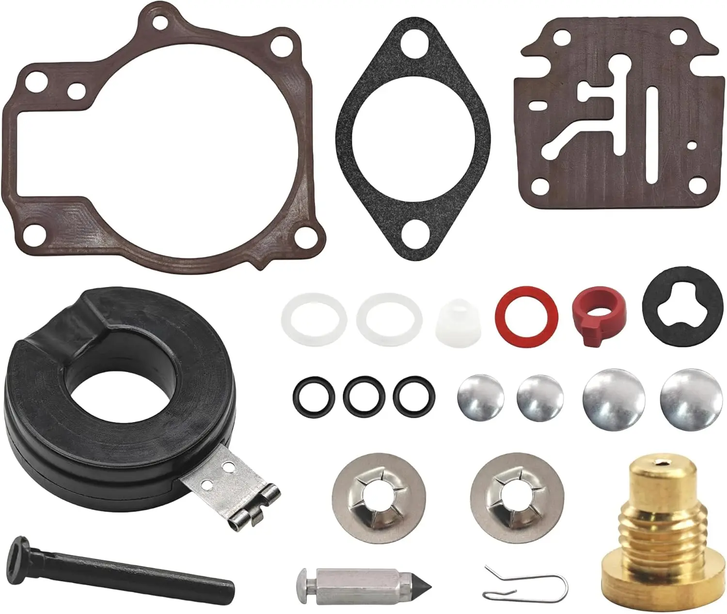 Complete Fuel System Carburetor Rebuild Kit 396701 (1 Kit) with Gaskets for Johnson Evinrude OMC 18-75 HP Outboard Models, Replaces 398729,18-7042,9-37105, Complete Kit