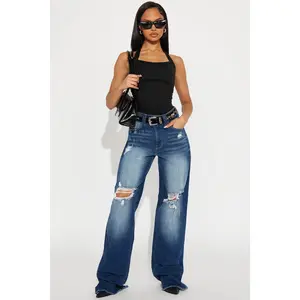 Coldwater Canyon Ripped Wide Leg Jeans