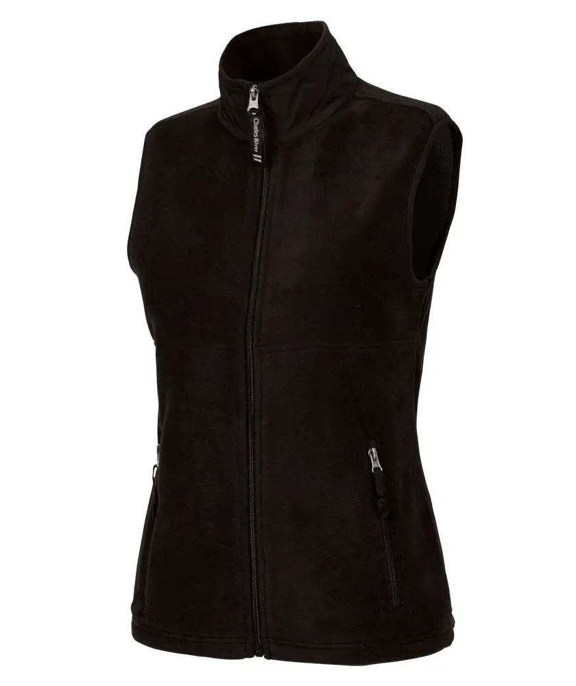 Charles River Apparel Women's Ridgeline Loftex Fleece Vest - Fitted Full-Zip Outerwear with Pockets, Silver Accents, Nylon Collar, and Drawstring for Everyday Style, Tops, Zipper, Polyester