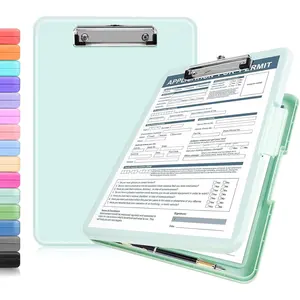Clipboards with Storage, 13x9.6 Heavy Duty Nursing Clipboard Foldable, Plastic Storage Clipboard with Pen Holder, Cute Clip Board Folder for Teacher Nurse Work, School & Office Supplies(Green)