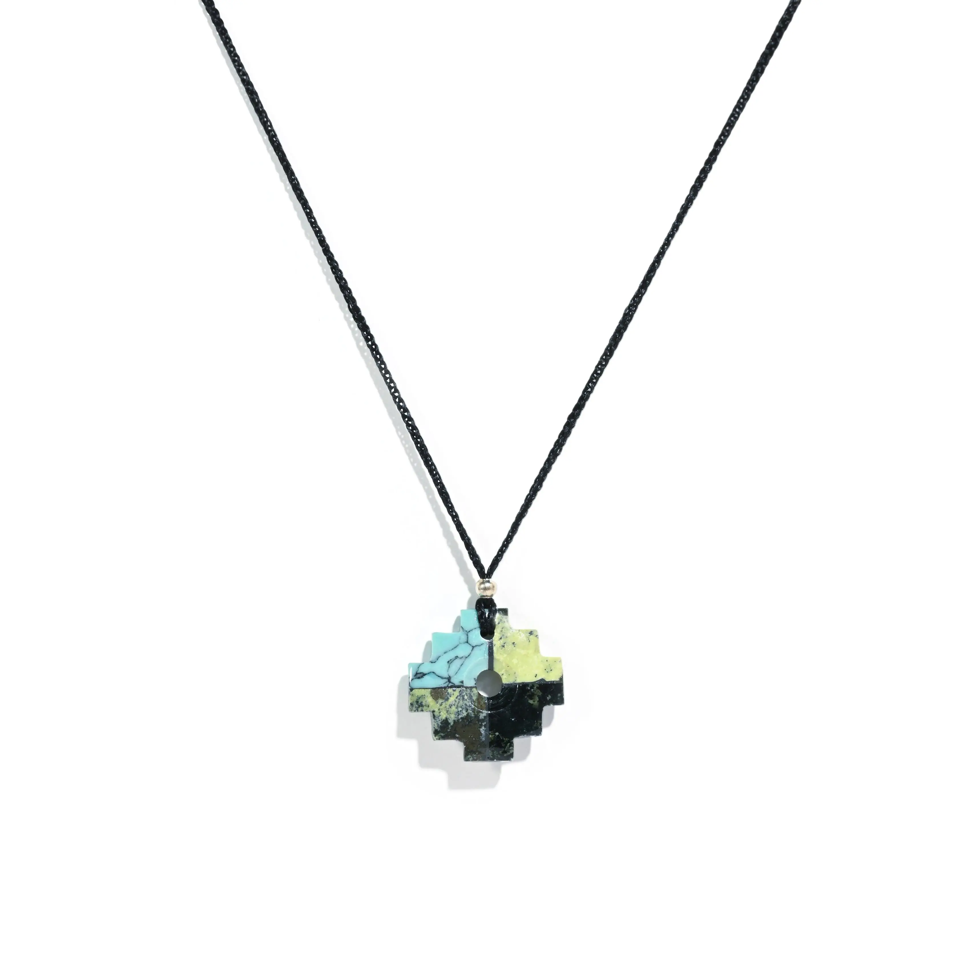 Peruvian Chakana Necklace - Four Color Stone