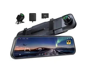 PELSEE 10" 12" P10 Pro P12 Pro 4K Mirror Dual Dash Cam with ADAS, BSD, Night Vision, Voice Control, Parking Monitoring & Free 32GB Memory