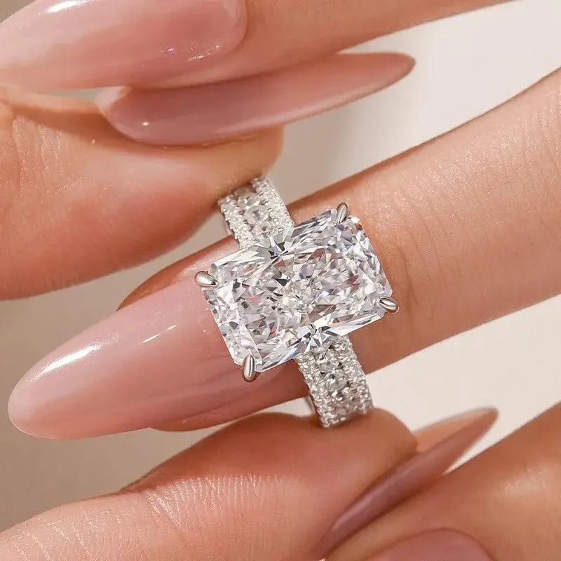 Maxine CZ 6.5ct Radiant Cut Engagement Ring,5A Cubic Zirconia Women's Ring Jewelry,Promise Ring for Daily,Travel,Proposal,Wedding,Birthday,Anniversary, Cubic Zirconia Rings, Fashion Engagement Rings