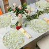 50/100 Disposable Gold/silver Color Placemats, Round Foil Mesh Embossed Table Mats, Thin Mesh Place Mats, Dining Table Mats for Home Decor, Wedding, Birthday Party Tableware, Table Pad Mat