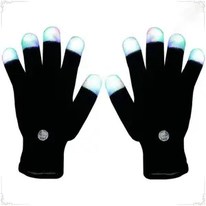 Winter LED Light-Up Finger Gloves for Teens and Adults, Color-Changing Fabric Gloves for Parties, Halloween and Christmas Events, Festivals, and Fun Holiday Gifts