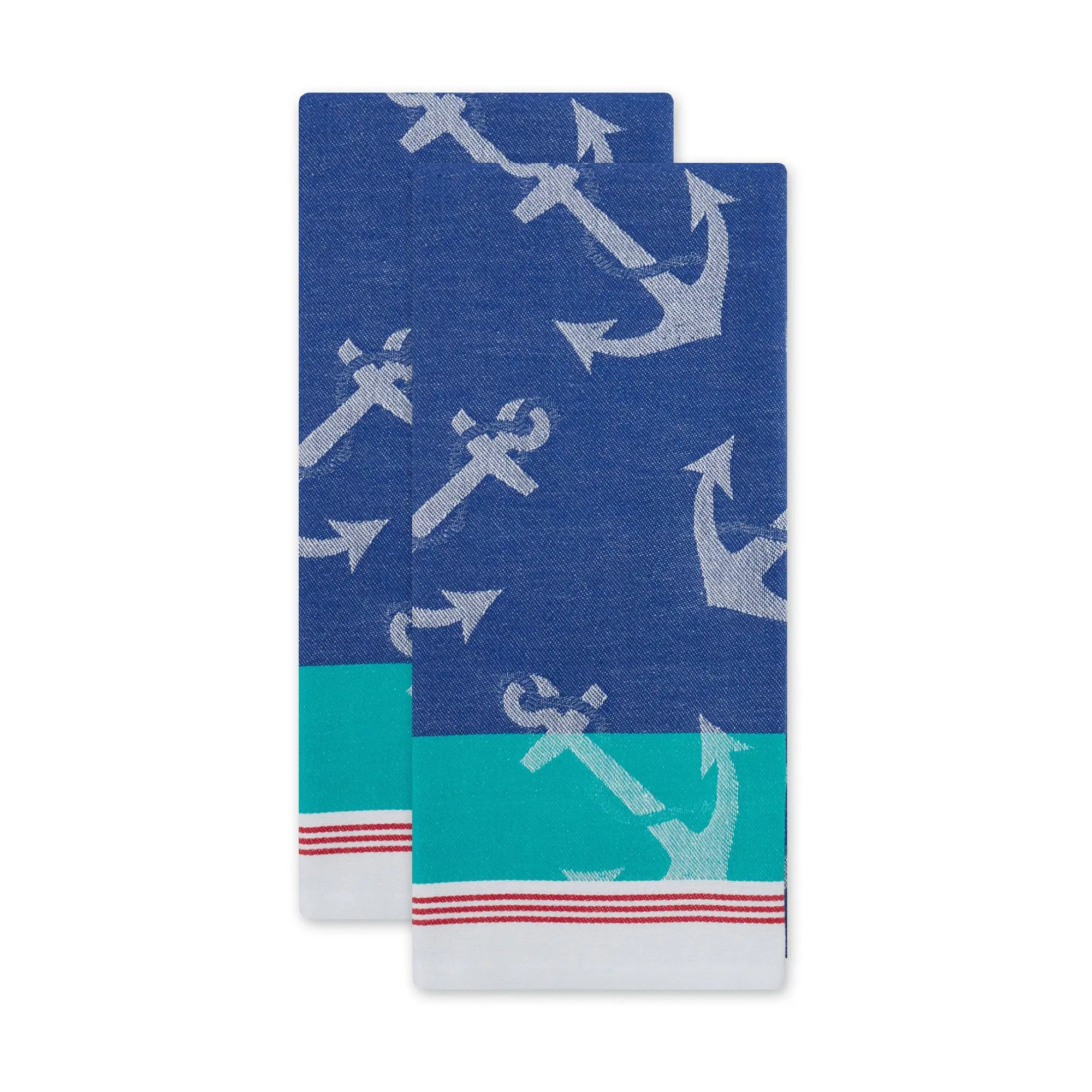 Design Imports Set of 2 Anchors Away Jacquard K itchen Towels