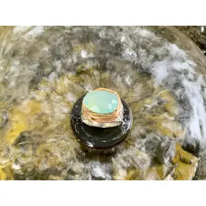 Aqua Chalcedony Ring