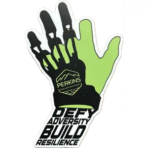 2.25"x2.75" Jaime's Hand - Defy Adversoty, Build Resilience Sticker - Perkins Builder Brothers