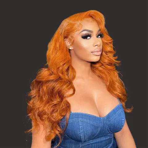 Ginger orange 13x6 Lace Front Wigs human hair Pre Plucked 13x6 350# Ginger wigs Human hair 180% Density Body Wave Wigs Humaun hair Colored Free styling, dyeing Black Women Bleached Knots #SoHoChic #TikTokShopBackToSchool