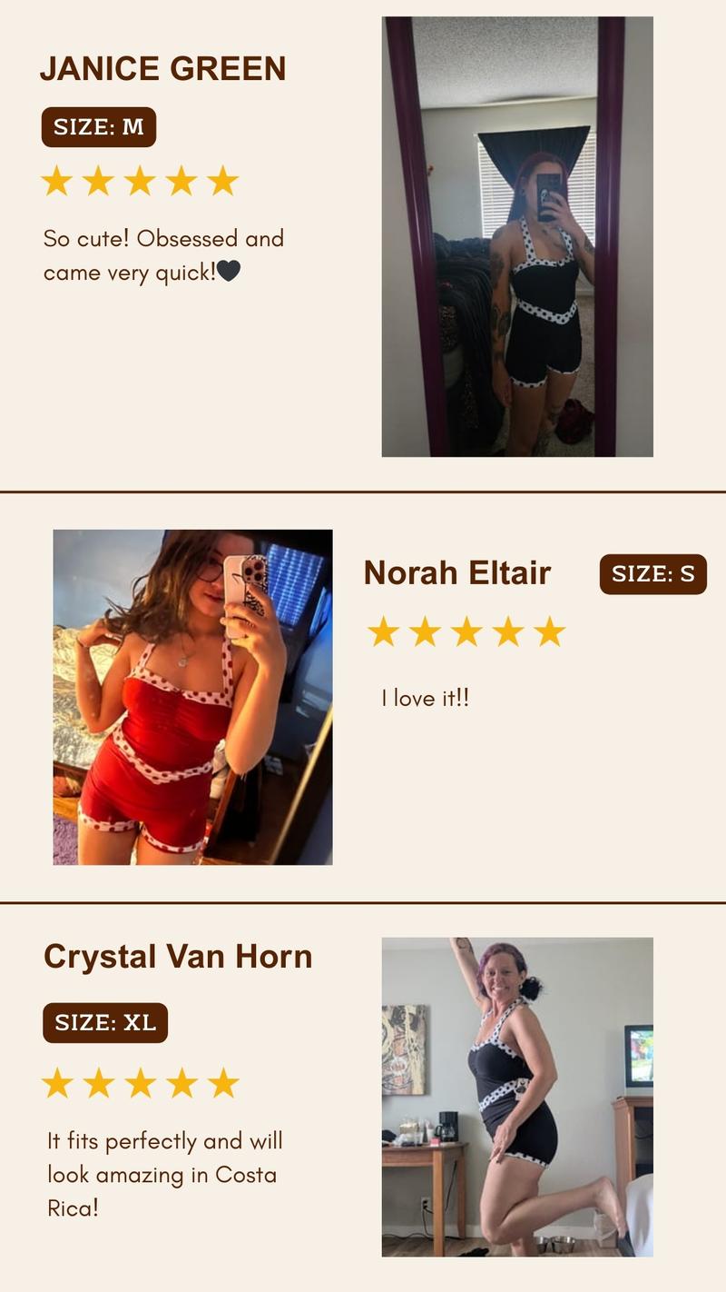 Retro Stage 1940S Wine Red & White Spliced One - Piece Swimsuit Ideal for Casual Travel, Sunbathing on the Beach, Beach Vacation Parties, and Swimming - Flaunt Fashionable Sexy Style in All Seaside Activities Swimwear Polka Dots Classic Vintage