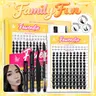 Fowendia California Sunset Wanna Be Freya Manga Lashes Cluster C D Curl DIY Lash Extension Kit and Lash Clusters 8-18mm with Bond Seal and Remover - Ultra-Thin Transparent Bands, Lash Magic Anime False Lash Extension Kit dealsforyoudays