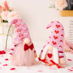 1pc Valentine's Day decoration: Red heart, pink hat, fairy figure, room table decoration, Valentine's Day gift, couple party decoration