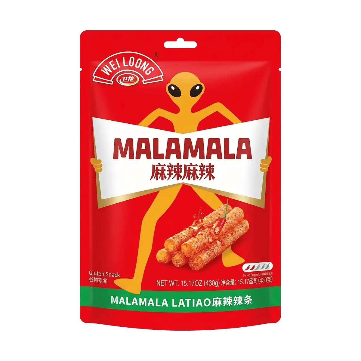 WEILONG Spicy Strips - Classic Mala Flavor, 430g - Savory, Chewy, Authentic Chinese Snack WEILONG Spicy Strips - Classic Mala Flavor, 430g - Savory, Chewy, Authentic Chinese Snack