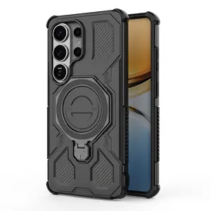 TechGuard Samsung Galaxy S26 Ultra Case Heavy Duty Military Grade Shockproof Protective Cover with 360° Ring Magnetic Kickstand Black