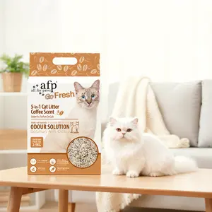 5 in 1 Cat Litter Coffee Scented Odor Control Clumping Cat Litter for Indoor Cats, Pet Cat Supplies