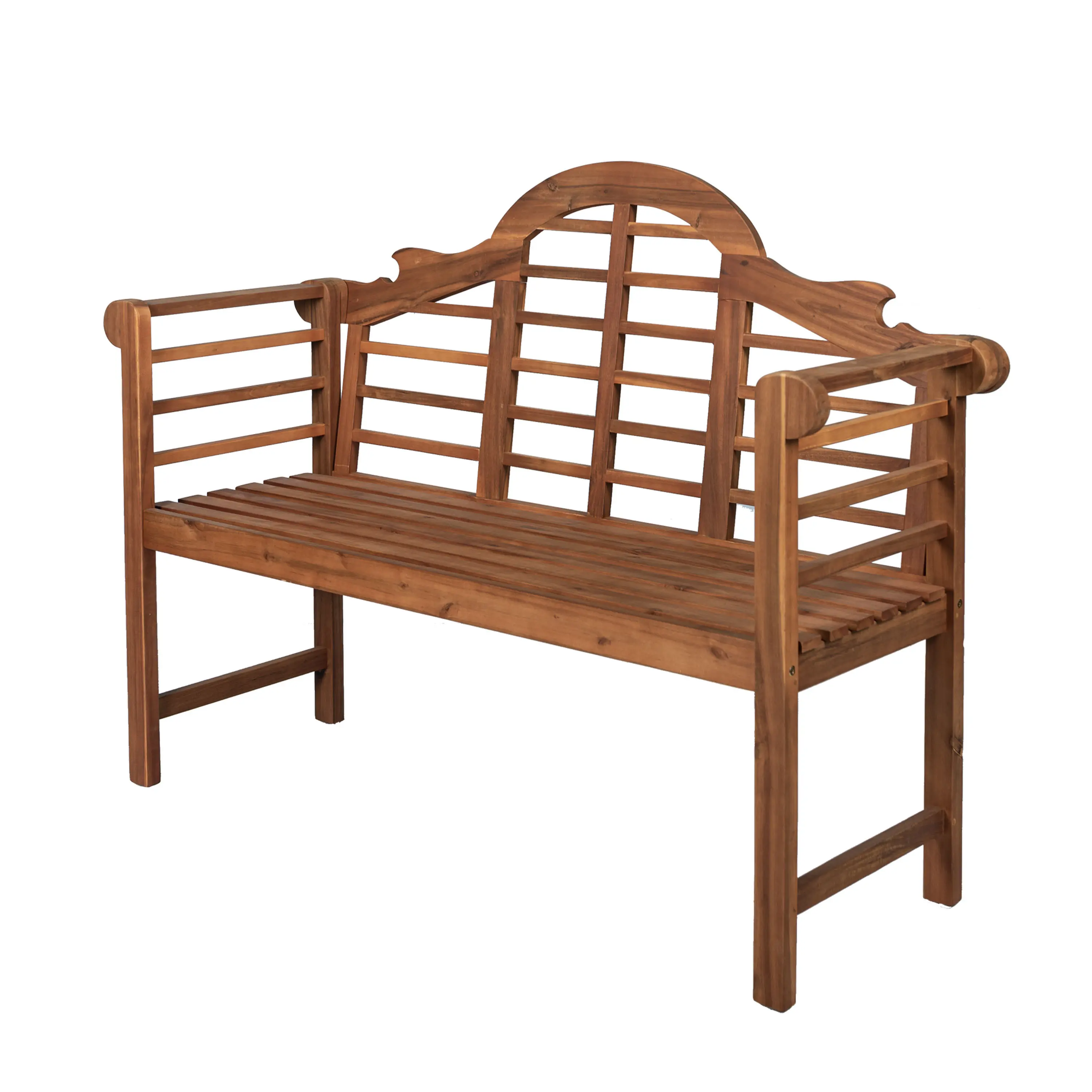 JONATHAN Y Lutyens Patio Furniture, 51.2" 3-Seat Arched Acacia Wood Outdoor Garden Bench with 600-Lbs Weight Support
