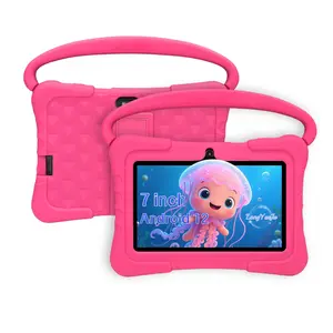 7-inch Android tablet, iWAWA system with parental control function, integrated education and entertainment, Christmas and Halloween gifts, no adapter, blue/pink