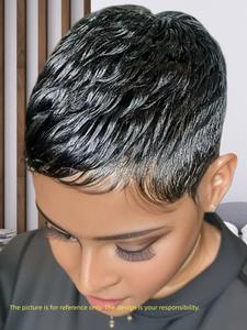 10 inch short human hair wavy wigs with bangs, glueless hd wigs, gorgeous natural fluffy wig for women, human hair full machine wigs for party, daily use, glueless human hair