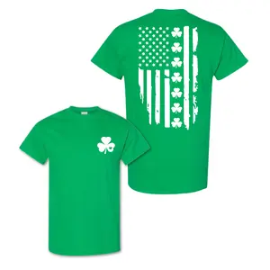 Shamrock American Flag T-shirt, Irish American Flag Shirt, St. Patrick's Day Gift, for Men and Women