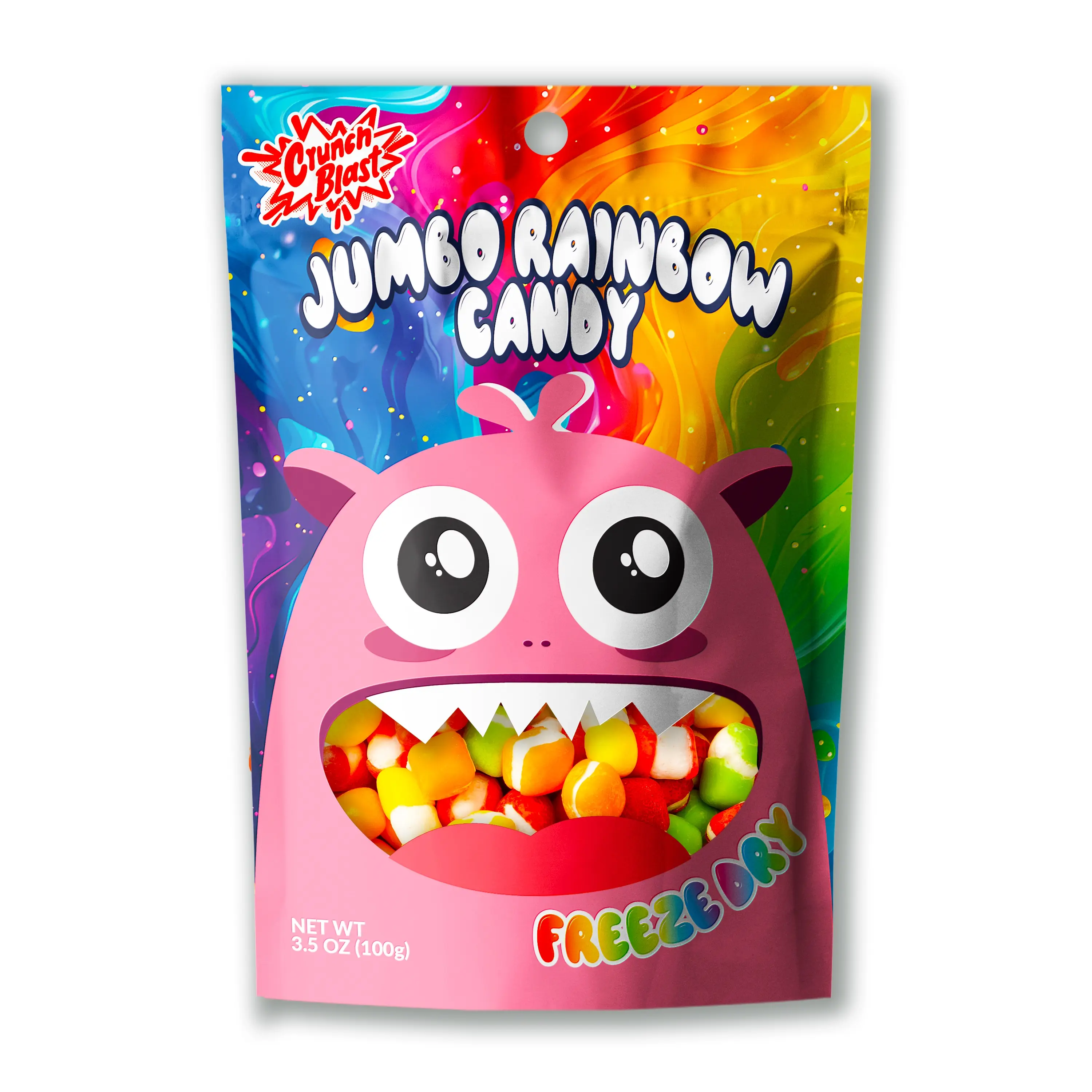CrunchBlast Freeze-Dried Jumbo Rainbow Candy 14oz