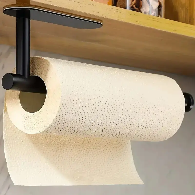 Wall Mounted Toilet Paper Holder, Toilet Rack, 1 Count Self Adhesive Stainless Steel Roll Paper Dispenser, Toilet Paper Holder for Kitchen Bathroom, Toilet Paper Dispenser Mounted On Wall, Durable and Convenient