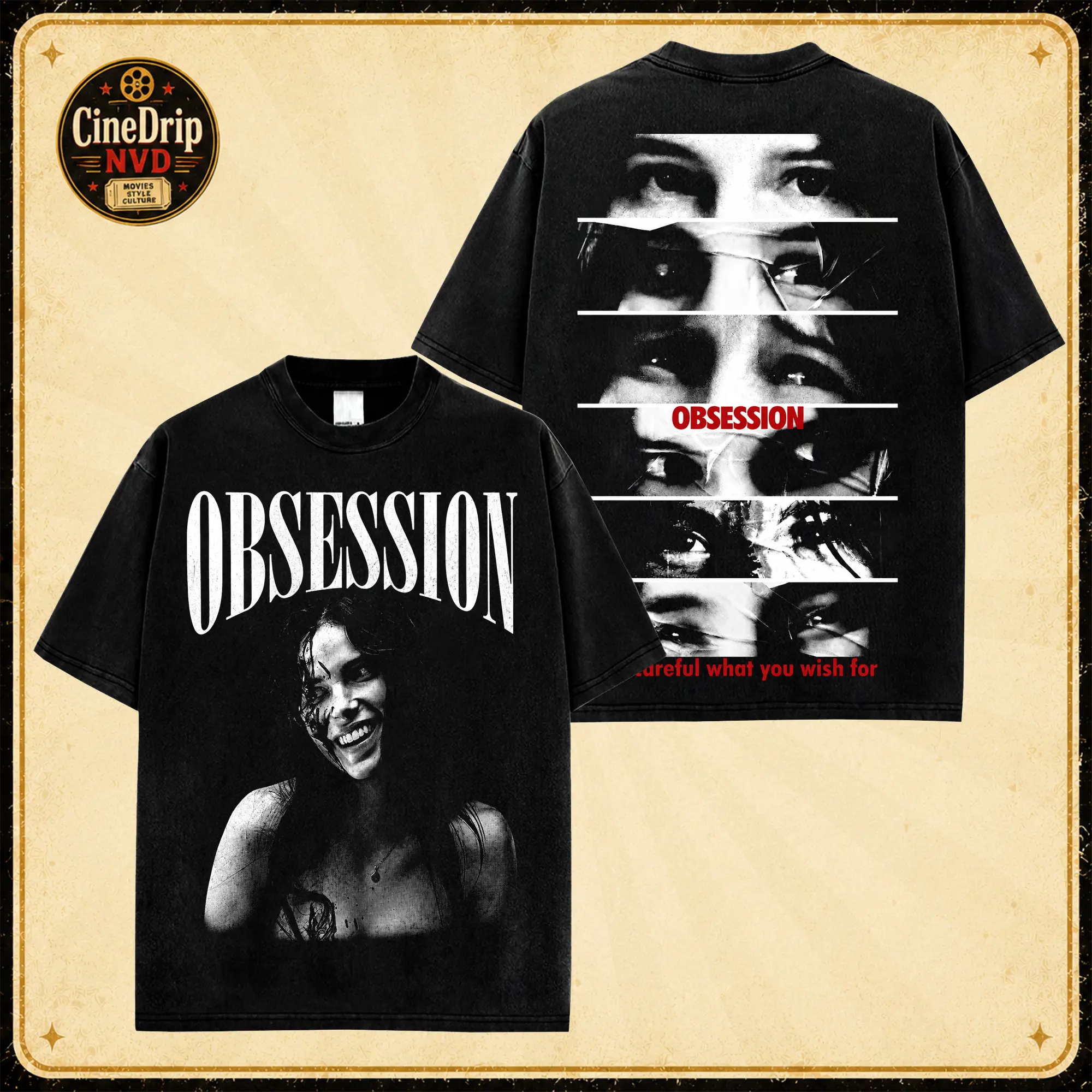 Obsession Horror Thriller Shirt, One Wish Willow Movie Tee, Vintage Gothic Graphic T-Shirt, Dark Film Fan Gift, Oversized Distressed Streetwear