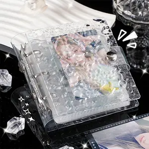 Iron Clip Water Ripple Transparent Ichinomiya Grid Card Book Acrylic Ins Wind Star Chase Card A4 Small Card Storage Book Loose-leaf, Photocard Album, Photocards Binder
