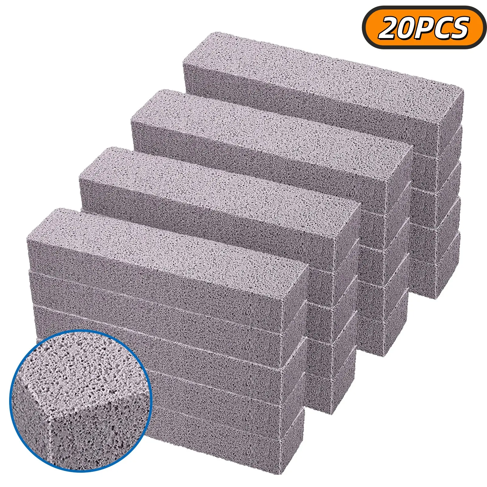 20 Pcs Pumice Stones - 5.9 x 1.4 x 0.9 Inch for Deep Cleaning Kitchen & Pool